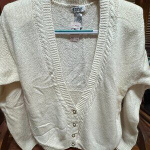 NWT 1990s De Rotchild Cream Womens Sweater | 55% Silk, 33% Nylon, 10% Angora, 2%